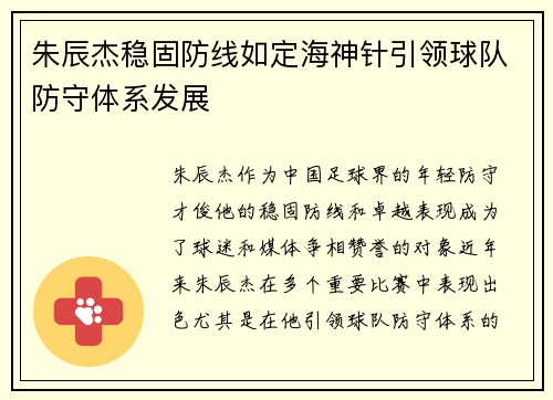 朱辰杰稳固防线如定海神针引领球队防守体系发展